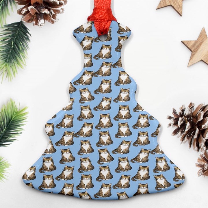 Cats Catty Christmas Tree Ornament (Two Sides)