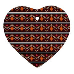 Native American Pattern Heart Ornament (Two Sides)