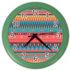 Native American Pattern Color Wall Clock by ExtraGoodSauce