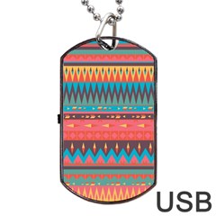 Native American Pattern Dog Tag Usb Flash (one Side) by ExtraGoodSauce