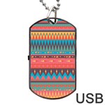 Native American Pattern Dog Tag USB Flash (Two Sides) Front