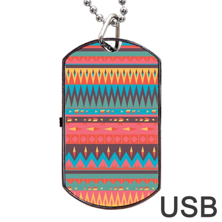 Native American Pattern Dog Tag USB Flash (Two Sides)