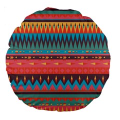 Native American Pattern Large 18  Premium Round Cushions by ExtraGoodSauce