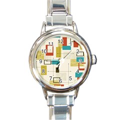 Retro Pattern Vintage Round Italian Charm Watch