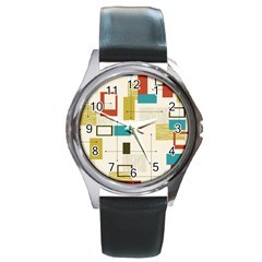 Retro Pattern Vintage Round Metal Watch