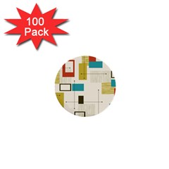 Retro Pattern Vintage 1  Mini Buttons (100 pack) 