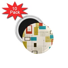 Retro Pattern Vintage 1.75  Magnets (10 pack) 