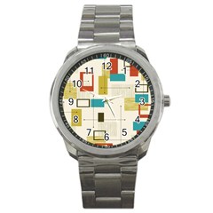 Retro Pattern Vintage Sport Metal Watch