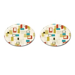 Retro Pattern Vintage Cufflinks (Oval)