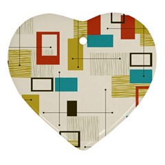 Retro Pattern Vintage Heart Ornament (Two Sides)