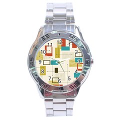 Retro Pattern Vintage Stainless Steel Analogue Watch