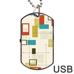 Retro Pattern Vintage Dog Tag USB Flash (One Side)