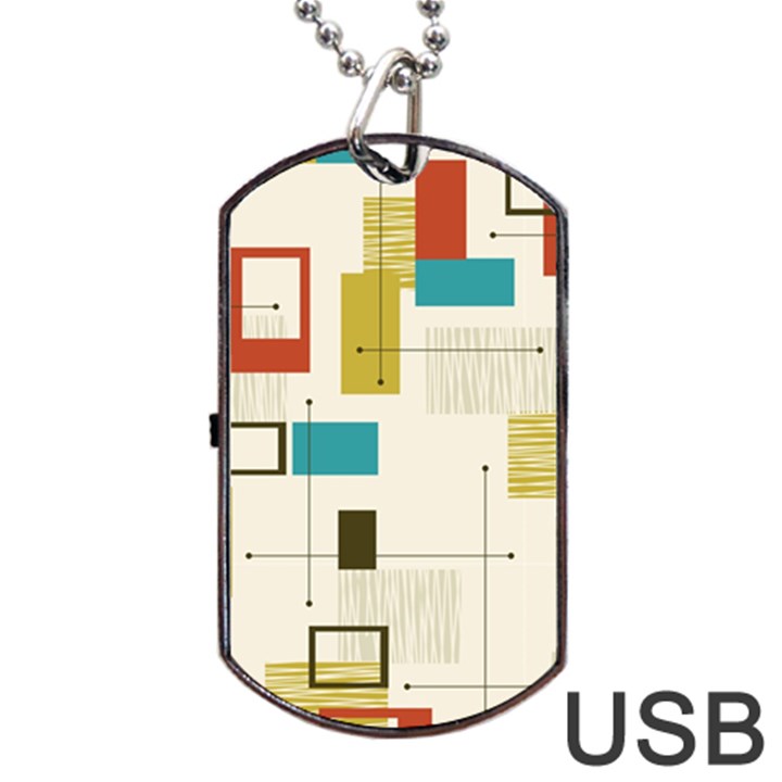 Retro Pattern Vintage Dog Tag USB Flash (One Side)