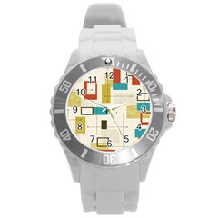 Retro Pattern Vintage Round Plastic Sport Watch (L)