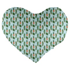 Summer Pattern Large 19  Premium Heart Shape Cushions by ExtraGoodSauce