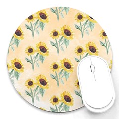 Sunflowers Pattern Round Mousepads by ExtraAwesomeSauce