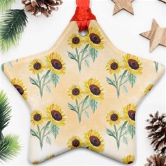 Sunflowers Pattern Ornament (star) by ExtraAwesomeSauce