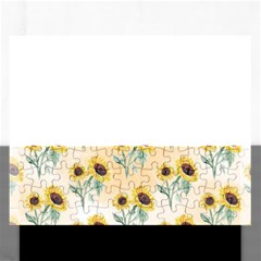 Sunflowers Pattern Rectangular Jigsaw Puzzl by ExtraAwesomeSauce