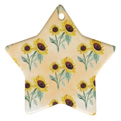 Sunflowers Pattern Star Ornament (two Sides)