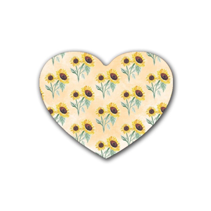 Sunflowers Pattern Heart Coaster (4 pack) 