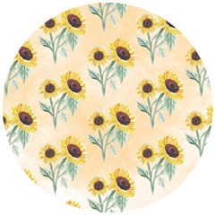 Sunflowers Pattern Wooden Puzzle Round by ExtraGoodSauce