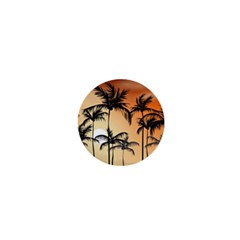 Sunset Palm Trees Beach Summer 1  Mini Buttons by ExtraGoodSauce