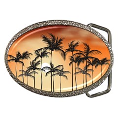 Sunset Palm Trees Beach Summer Belt Buckles by ExtraGoodSauce