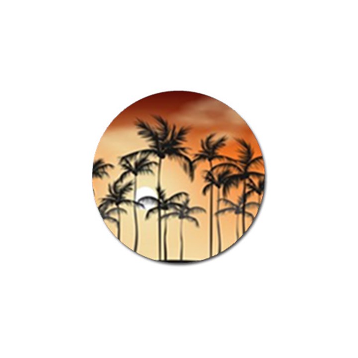 Sunset Palm Trees Beach Summer Golf Ball Marker (10 pack)