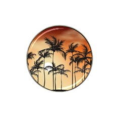 Sunset Palm Trees Beach Summer Hat Clip Ball Marker (4 Pack) by ExtraAwesomeSauce