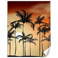 Sunset Palm Trees Beach Summer Canvas 12  X 16  by ExtraGoodSauce