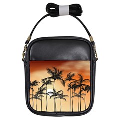 Sunset Palm Trees Beach Summer Girls Sling Bag by ExtraGoodSauce