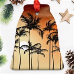 Sunset Palm Trees Beach Summer Ornament (Bell) Front