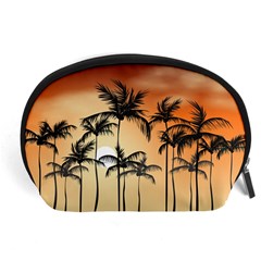 Sunset Palm Trees Beach Summer Accessory Pouch (large) by ExtraAwesomeSauce