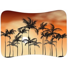 Sunset Palm Trees Beach Summer Velour Seat Head Rest Cushion by ExtraGoodSauce