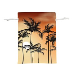 Sunset Palm Trees Beach Summer Lightweight Drawstring Pouch (s) by ExtraGoodSauce