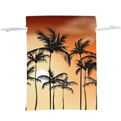 Sunset Palm Trees Beach Summer  Lightweight Drawstring Pouch (xl) by ExtraGoodSauce