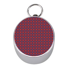 Tartan Pattern Mini Silver Compasses