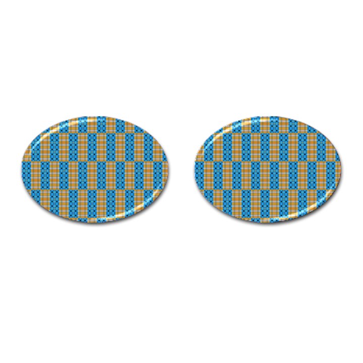 Tartan Pattern Cufflinks (Oval)