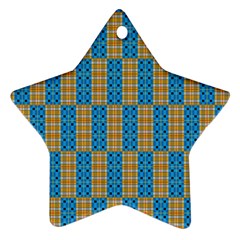 Tartan Pattern Star Ornament (two Sides)