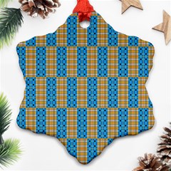 Tartan Pattern Snowflake Ornament (two Sides)