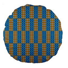 Tartan Pattern Large 18  Premium Round Cushions by ExtraAwesomeSauce