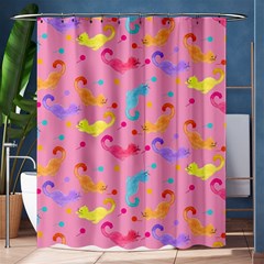 Watercolor Cats Pattern Shower Curtain 60  X 72  (medium)  by ExtraGoodSauce