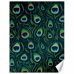 Watercolor Peacock Feather Pattern Canvas 18  X 24  by ExtraGoodSauce