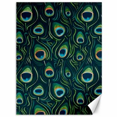 Watercolor Peacock Feather Pattern Canvas 36  X 48  by ExtraGoodSauce