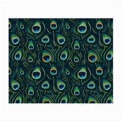 Watercolor Peacock Feather Pattern Small Glasses Cloth (2 Sides) by ExtraAwesomeSauce