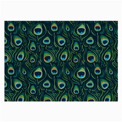 Watercolor Peacock Feather Pattern Large Glasses Cloth by ExtraGoodSauce