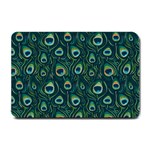 Watercolor Peacock Feather Pattern Small Doormat  24 x16  Door Mat