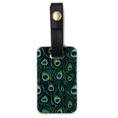 Watercolor Peacock Feather Pattern Luggage Tag (one Side) by ExtraAwesomeSauce