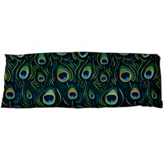 Watercolor Peacock Feather Pattern Body Pillow Case (dakimakura) by ExtraGoodSauce