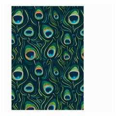 Watercolor Peacock Feather Pattern Small Garden Flag (two Sides) by ExtraAwesomeSauce